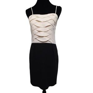 Sandro Black and White layered ruffle bodice Dress